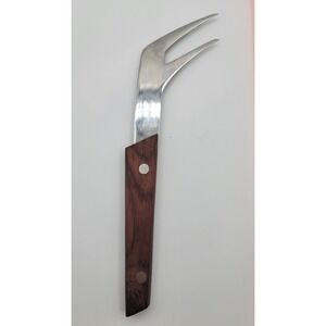 Vintage Arthur Salm AS Mid Century Modern Fork Stainless w/Wood Handle Japan